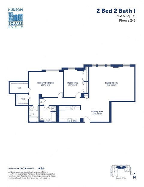 the typical floor plan of the 2 bed 2 bath 1 floor plan